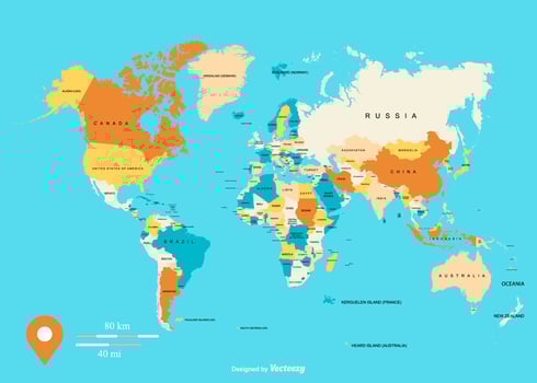 Colorful Global Vector Map Illustration