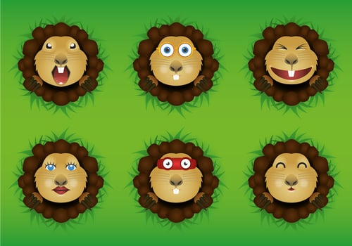 Funny Gopher Set vector
