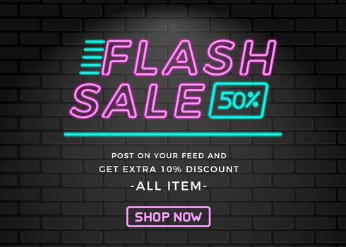 Flash Sale Neon Free Vector