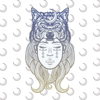 Shaman Girl Illustration vector