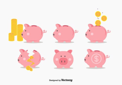 Piggy Bank Vector Set