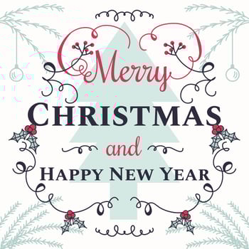 Christmas And New Year Typographical Vector