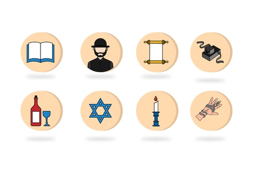 Tefillin Icon Flat vector