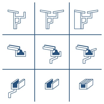 Roof Gutter Icon Set vector