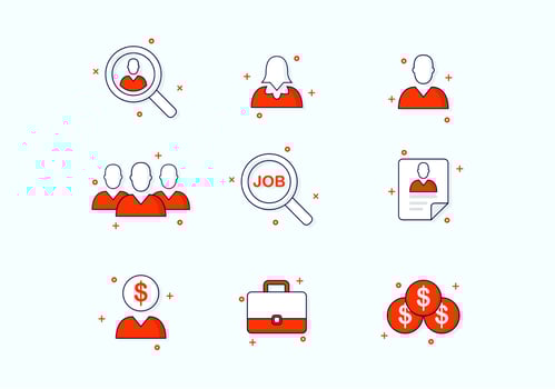 Job Search Icon Set vector