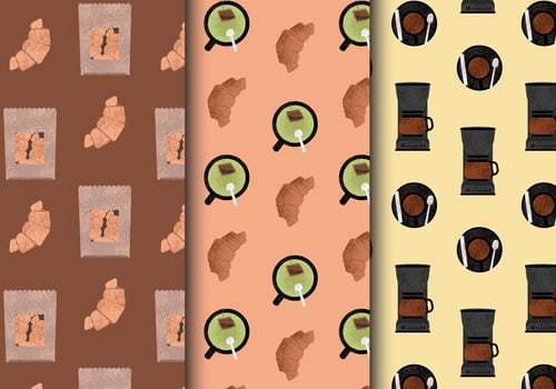 Cute Breakfast Food Patterns vector