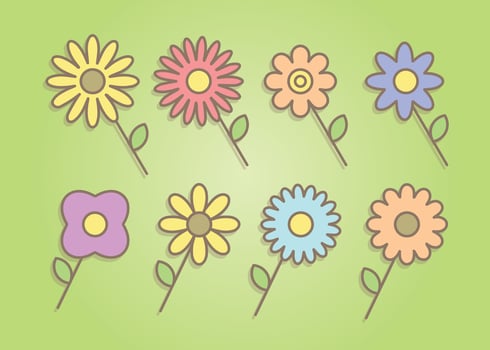 Free Colorful Flowers Vector