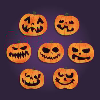 Free Scary Halloween Pumpkins Vector