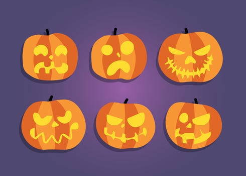 Free Scary Halloween Pumpkins Vector