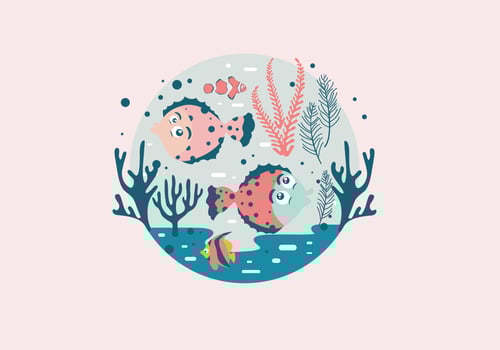 Flounder Scene Vector