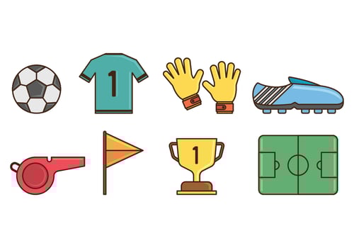 Set Of Goal Keeper Icon vector