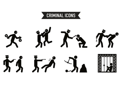 Set Of Theft Icons  vector