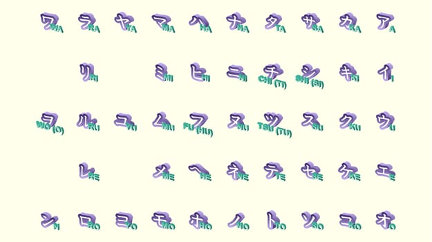3D Japanese Letters Free Vector
