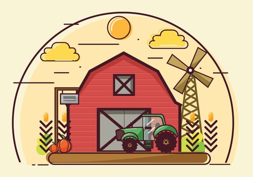 Farm and Barn Vector Design