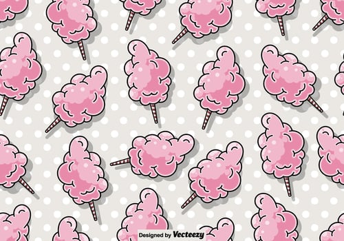 Vector Seamless Candy Floss Pattern