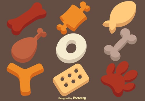 Vector Dog Biscuits Icon Set