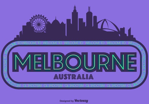 Vector Illustration Of Melbourne City Skyline