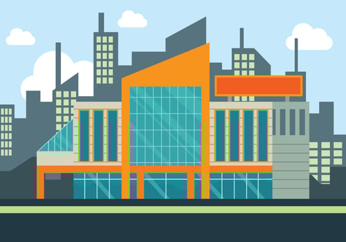 Shopping Center Vector Illutration