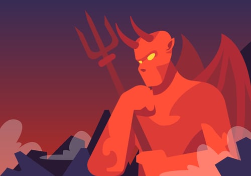 Lucifer And Hell Fork vector