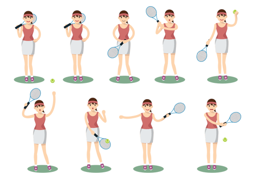 Female Playing Tennis vector