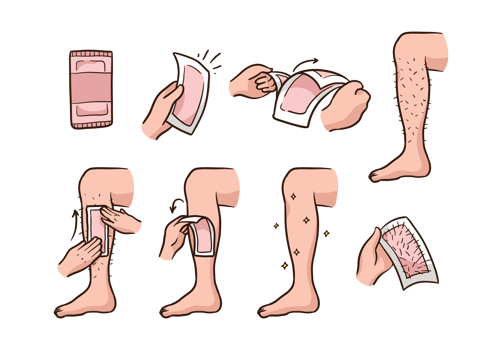 Lower Leg Waxing Step  vector