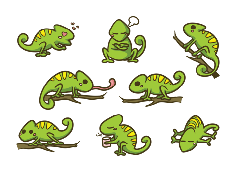 Chameleon Cartoon Vector