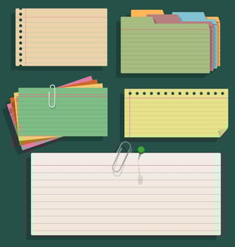 Group Of Index Cards - Vector