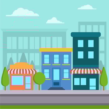 Flat Shopping Center Vector