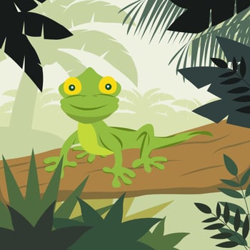 Cartoon Chameleon Vector