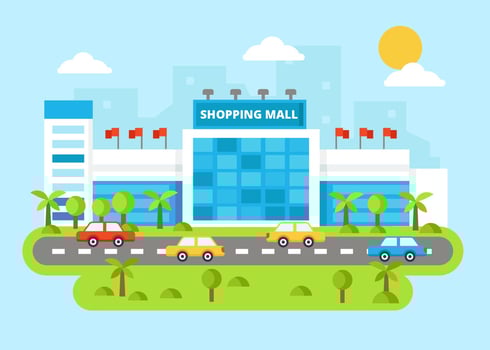 Modern Mall Shopping Center Vector