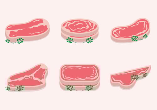 Slice of Veal Vector set