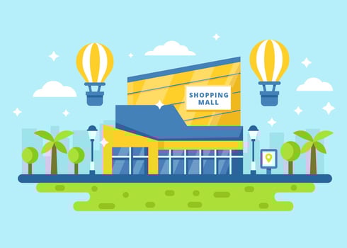 Shopping Mall City Vector