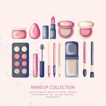 Vector Hand Drawn Makeup Collection
