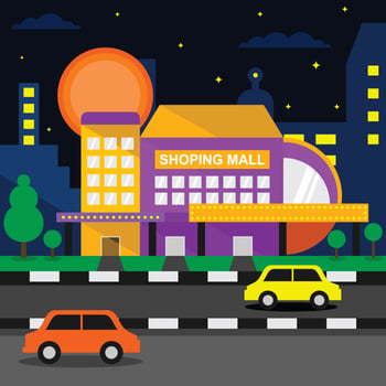 Flat Shopping Center Vector