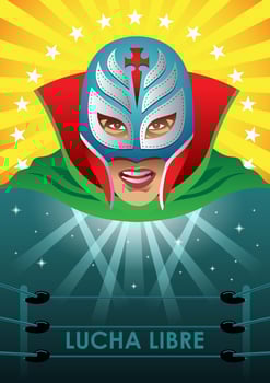 Mexican Wrestler Poster vector