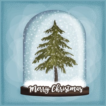Vector Hand Drawn Snow Globe Illustration