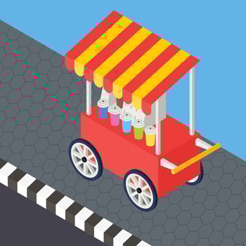 Isometric Concession Illustration Vector