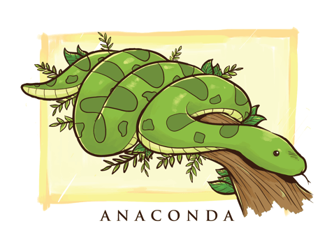 Anaconda Cartoon Illustration vector