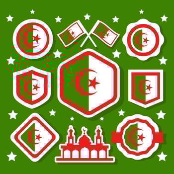 Free Algeria Patch Stickers Vector