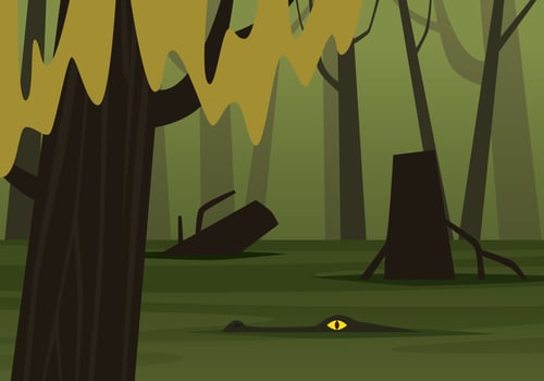 Crocodile In Bayou vector