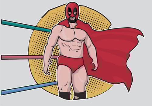 Cartoon Mexican Wrestler vector