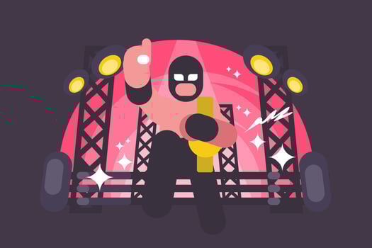 Mexican Wrestler Illustration vector