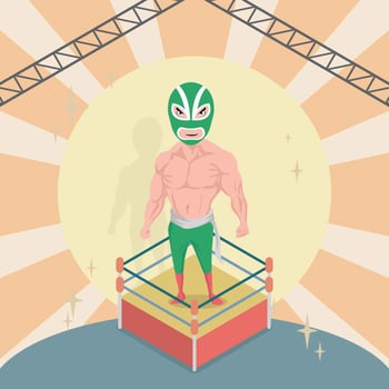 Free Mexican Wrestler Illustration vector