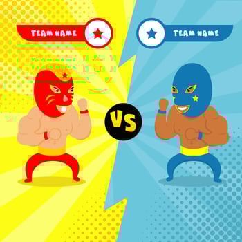 Mexican Wrestler Illustration  vector