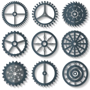 Vector Various Flat Watch Parts