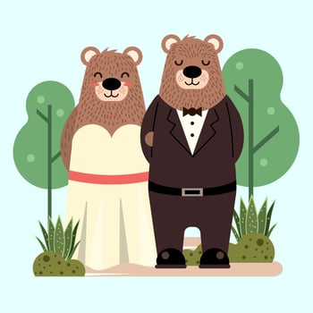 Bears in Love vector