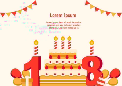 18th Year Birthday Background vector