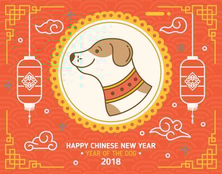 Chinese New Year of The Dog Background vector