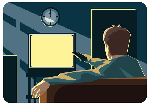 Watching Television With Remote Vector