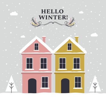 Hello Winter Vector Background